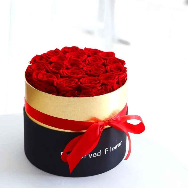 Luxury Preserved Rose Gift Box Forever Real Flowers Valentine Anniversary Hat Box - Image 10
