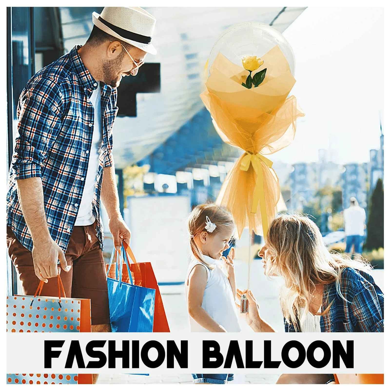 LED Rose Balloon Bouquet Luminous Bobo Ball Valentine Birthday Gift DIY Kit - Image 5