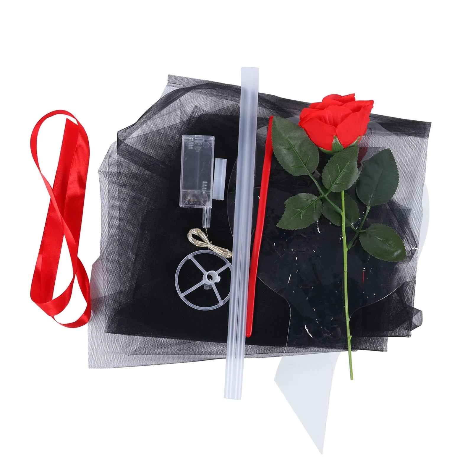 LED Rose Balloon Bouquet Luminous Bobo Ball Valentine Birthday Gift DIY Kit - Image 9